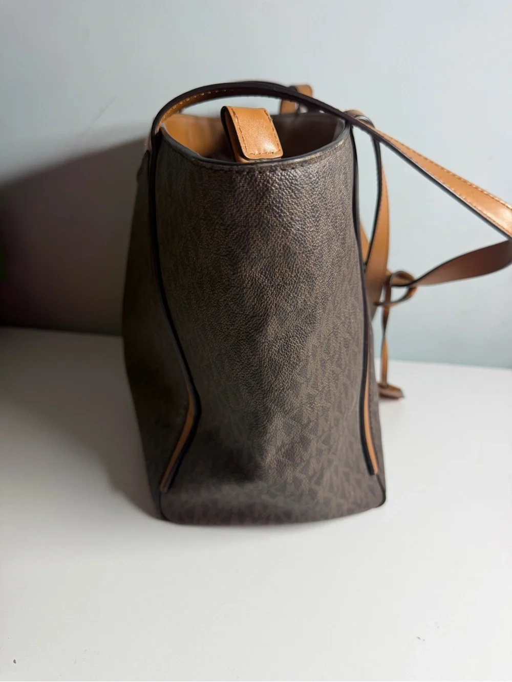 Michael Kors Brown and Tan Monogram Tote